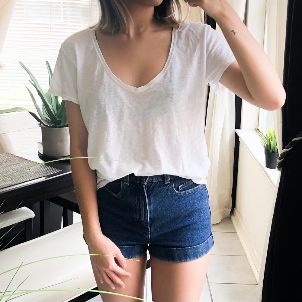 Brandy Melville White V-Neck